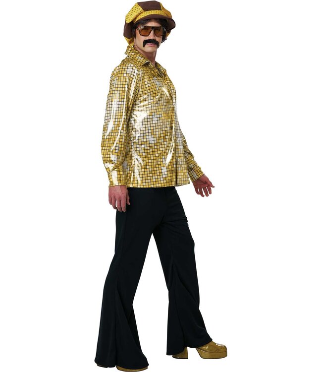 CALIFORNIA COSTUMES Disco Shirt & Hat Set - Gold