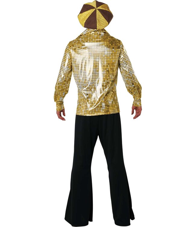 CALIFORNIA COSTUMES Disco Shirt & Hat Set - Gold