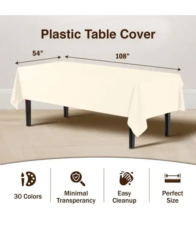 EXQUISITE 54inX108in Ivory Table Cover
