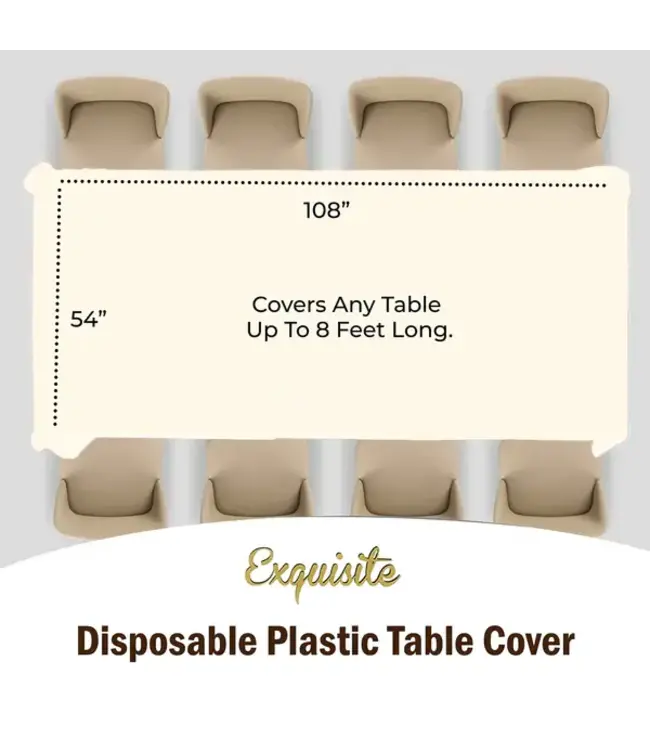 EXQUISITE 54inX108in Ivory Table Cover