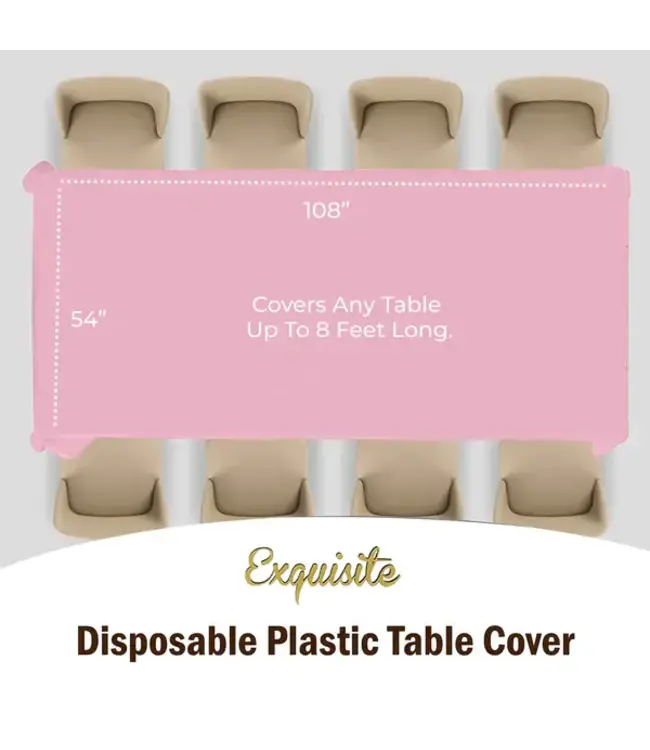 CROWN DISPLAY 54inX108in Pink Table Cover