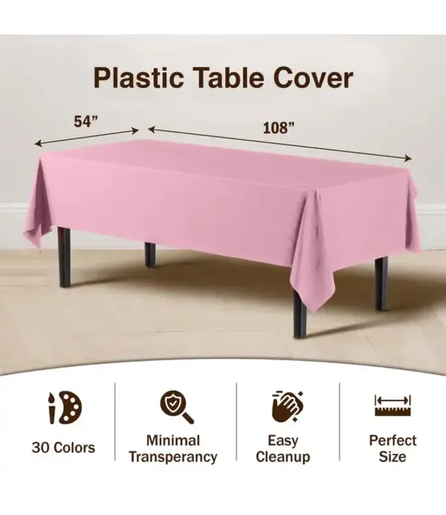 CROWN DISPLAY 54inX108in Pink Table Cover