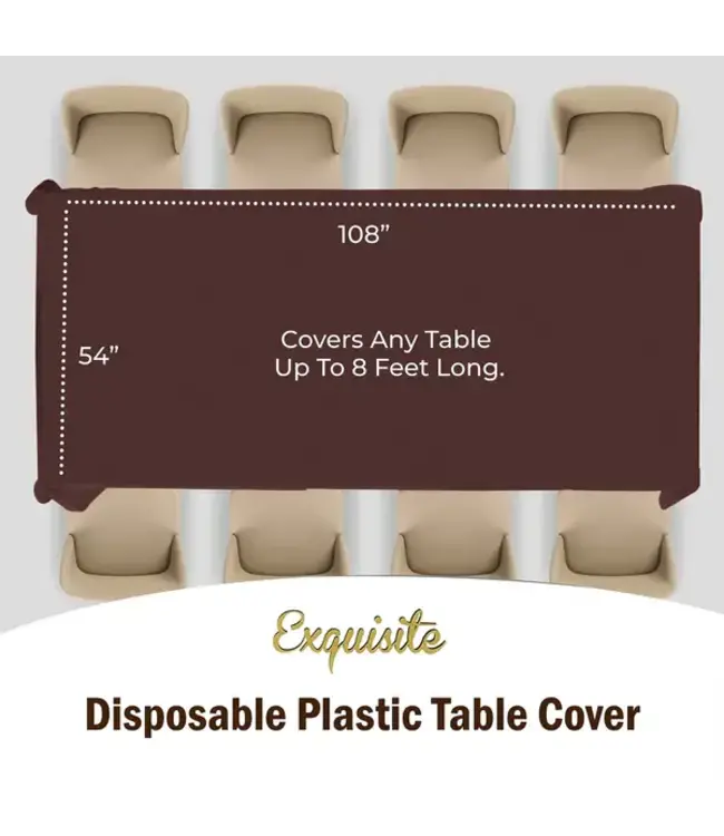 CROWN DISPLAY 54inX108in Brown Table Cover