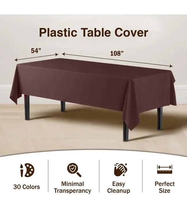 CROWN DISPLAY 54inX108in Brown Table Cover