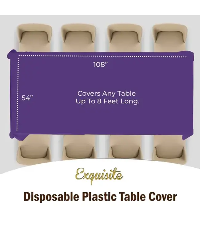 EXQUISITE 54inX108in Purple Table Cover
