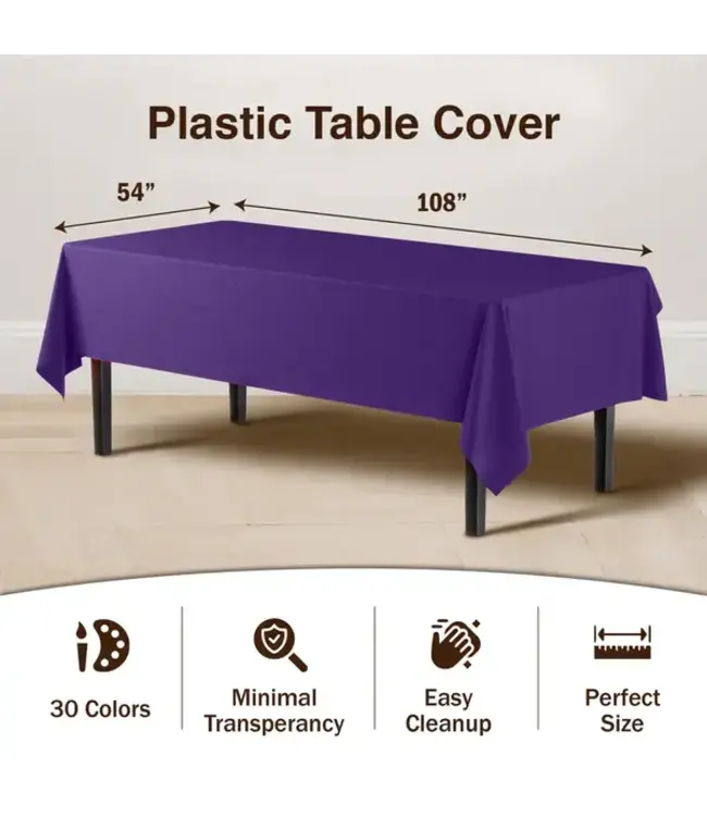 EXQUISITE 54inX108in Purple Table Cover