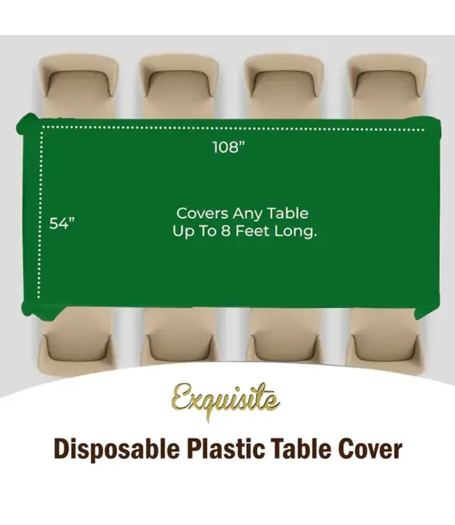 EXQUISITE 54inX108in Emerald Green Table Cover