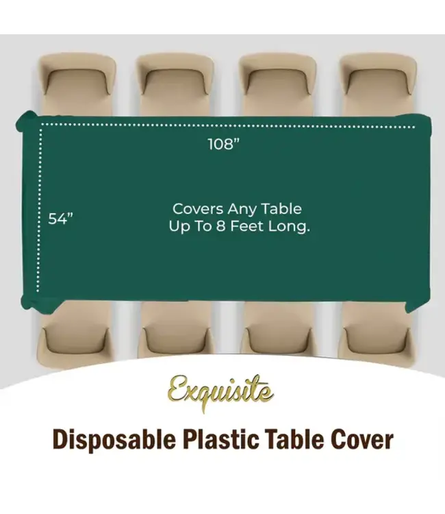 CROWN DISPLAY 54inX108in Dark Green Table Cover