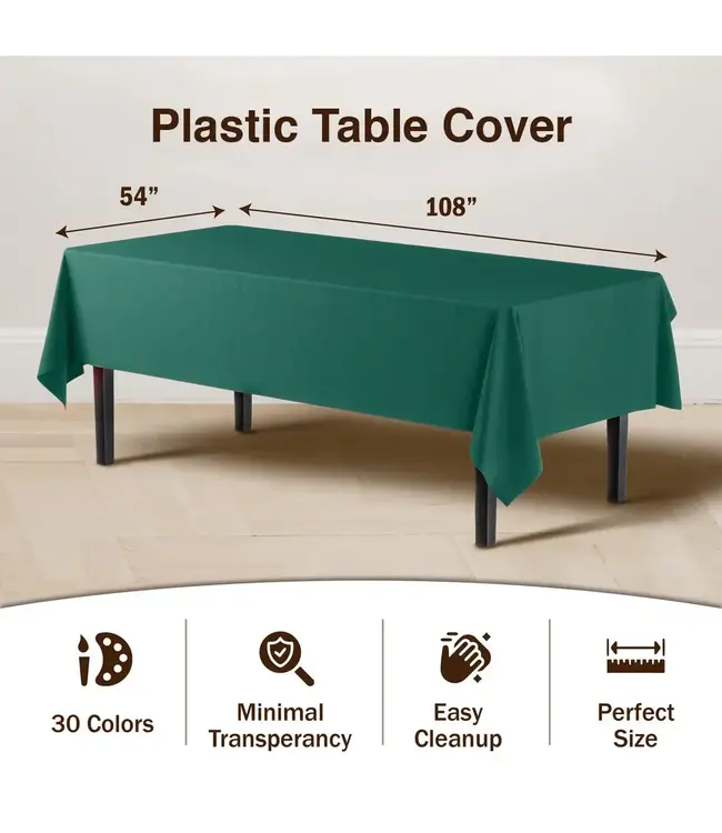 CROWN DISPLAY 54inX108in Dark Green Table Cover