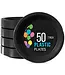 CROWN DISPLAY 7 in. Black Plastic Plates - 50 Ct.