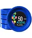 CROWN DISPLAY 7in Dark Blue Plastic Plates - 50 Ct.