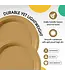 CROWN DISPLAY 7in Gold Plastic Plates - 50 Ct.