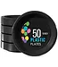 CROWN DISPLAY 10in Black Plastic Plates - 50ct