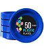 CROWN DISPLAY 10in Dark Blue Plastic Plates - 50ct