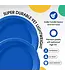 CROWN DISPLAY 10in Dark Blue Plastic Plates - 50ct
