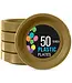CROWN DISPLAY 10in Gold Plastic Plates - 50ct