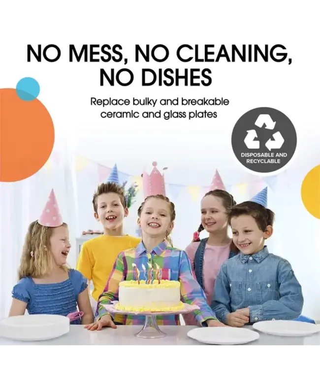 CROWN DISPLAY 10in White Plastic Plates - 50ct