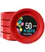CROWN DISPLAY 10in Red Plastic Plates - 50ct