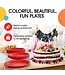 CROWN DISPLAY 10in Red Plastic Plates - 50ct