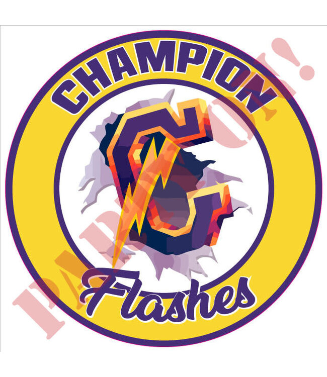 PARTY ON Champion Flashes Sticker 9.5in