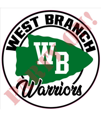PARTY ON West Branch Warriors Sticker 9.5in