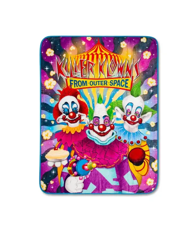 KILLER KLOWNS FROM OUTTER SPACE Killer Klowns From Outer Space Characters Raschel Throw Blanket | 45 x 60 Inches