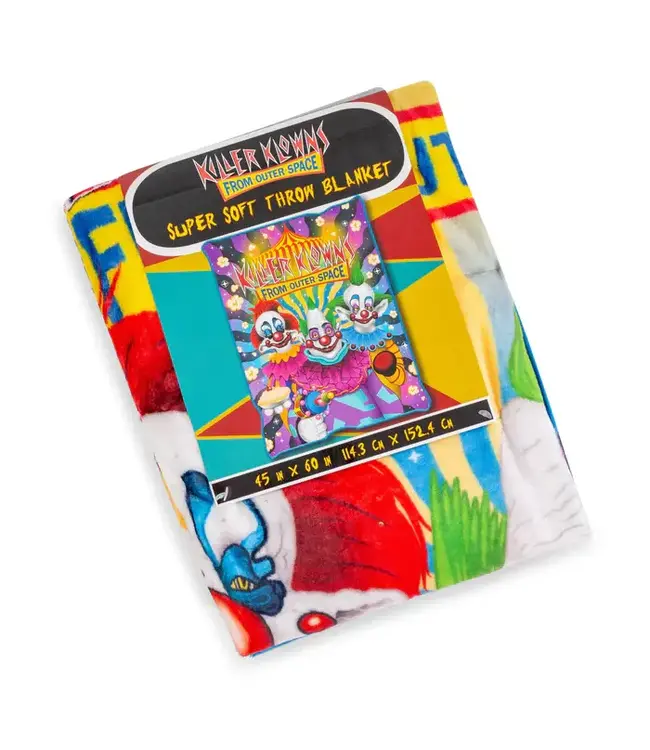 KILLER KLOWNS FROM OUTTER SPACE Killer Klowns From Outer Space Characters Raschel Throw Blanket | 45 x 60 Inches