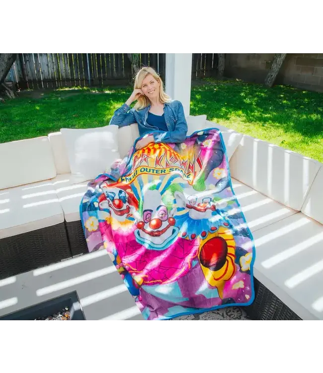 KILLER KLOWNS FROM OUTTER SPACE Killer Klowns From Outer Space Characters Raschel Throw Blanket | 45 x 60 Inches