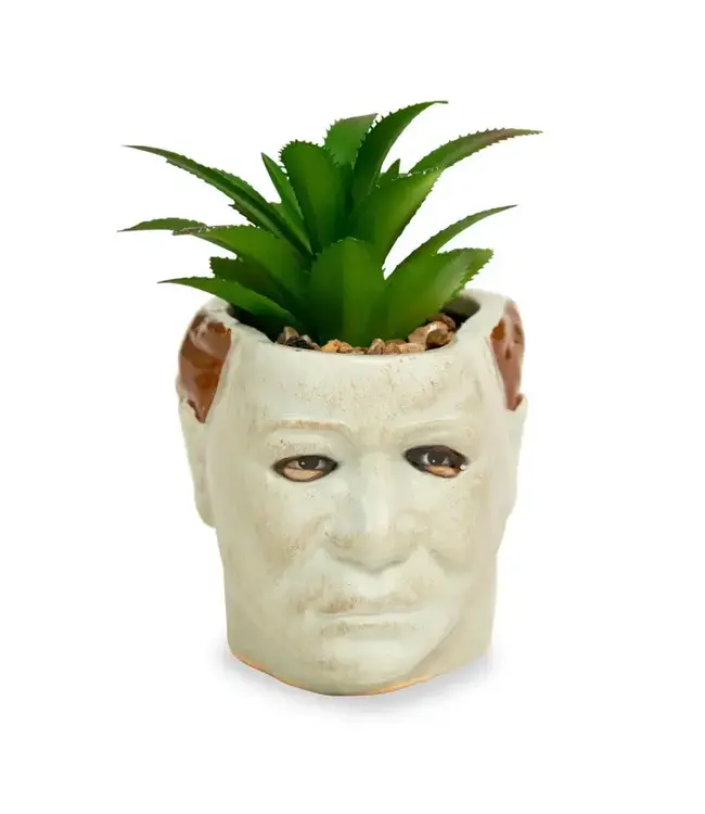 TOYNK Halloween Michael Myers 3-Inch Ceramic Mini Planter With Artificial Succulent