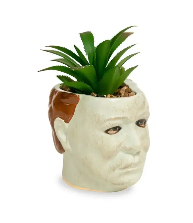 TOYNK Halloween Michael Myers 3-Inch Ceramic Mini Planter With Artificial Succulent