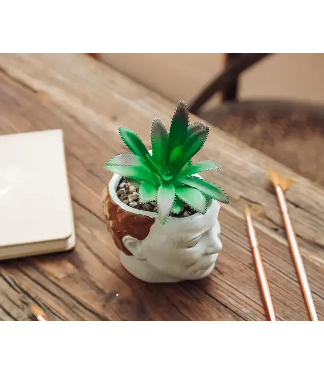 TOYNK Halloween Michael Myers 3-Inch Ceramic Mini Planter With Artificial Succulent