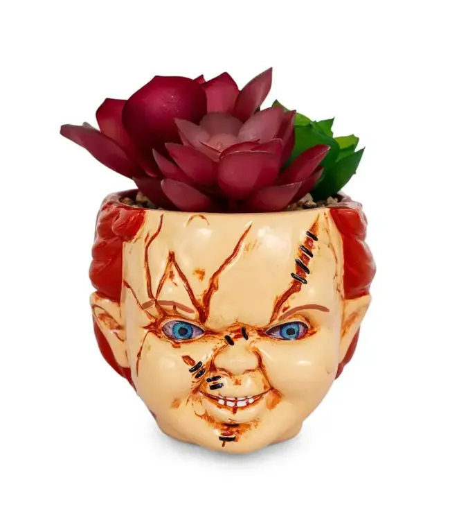 Child's Play Child's Play Chucky 3-Inch Ceramic Mini Planter with Artificial Succulent