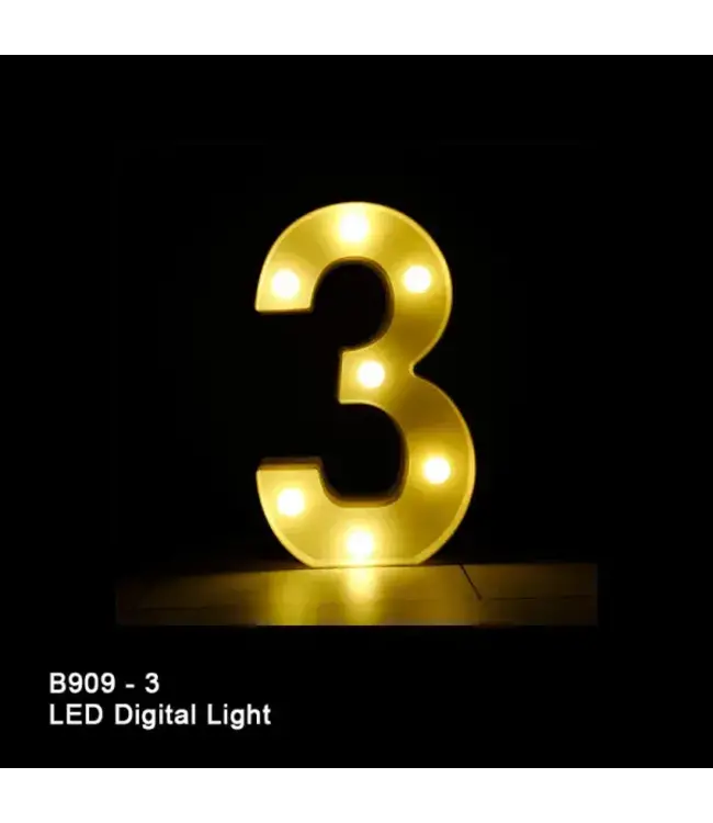 BABALOON Gold Led Light-Up Number 8 inch