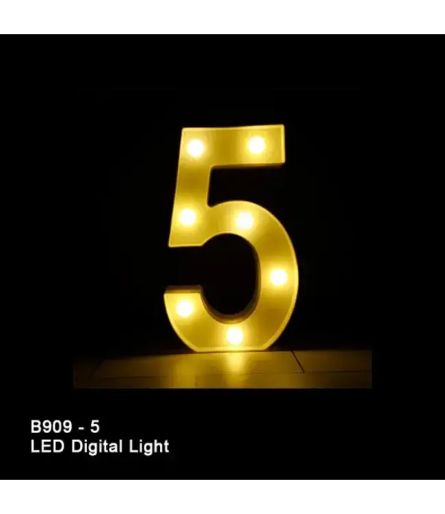 BABALOON Gold Led Light-Up Number 8 inch