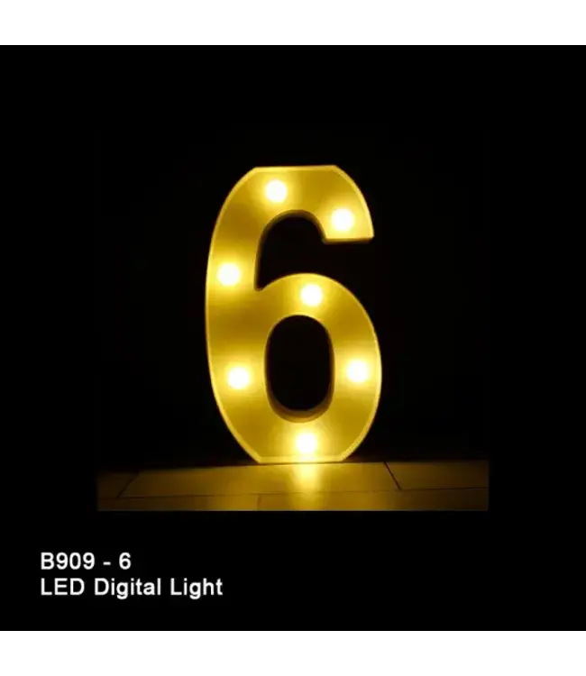 BABALOON Gold Led Light-Up Number 8 inch