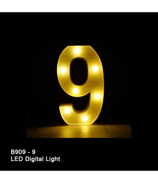 BABALOON Gold Led Light-Up Number 8 inch