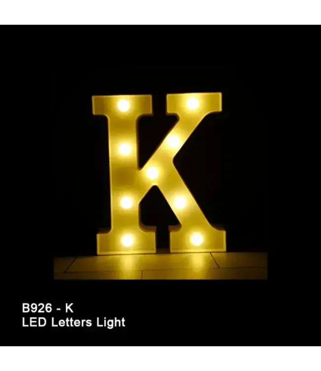 BABALOON 8in LED LIGHT UP LETTER K