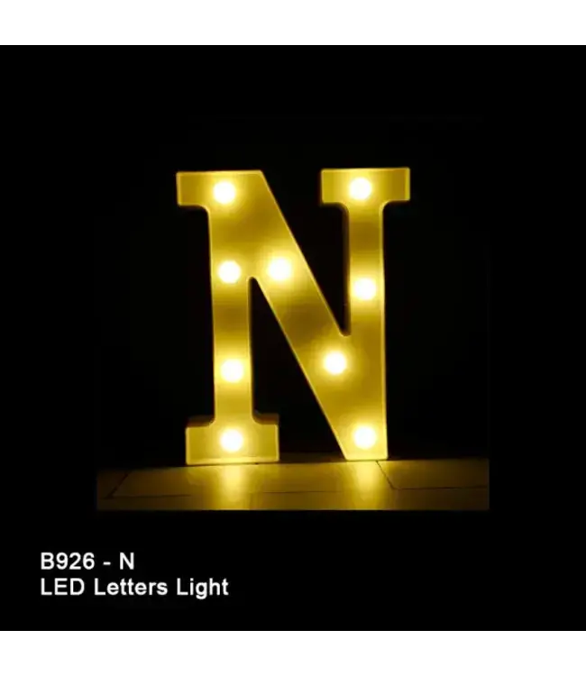 BABALOON 8in LED Light-up Letter N