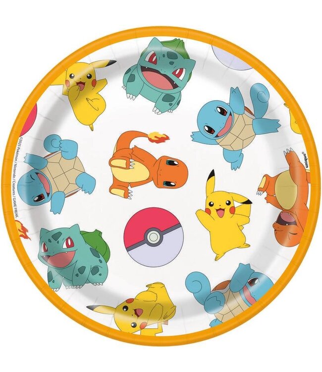 Unique Industries Pokémon Round 7" Dessert Plates 8ct