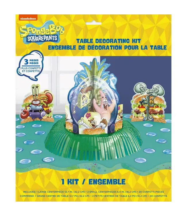 Unique Industries Paper SpongeBob SquarePants Party Table Decorating Kit, 23pcs