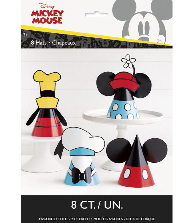 UNIQUE INDUSTRIES INC Mickey Mouse Cone Party Hats - 8 Pc.