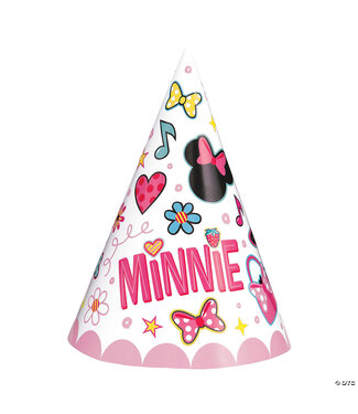 Unique Industries Minnie Mouse Cone Party Hats - 8 Pc.