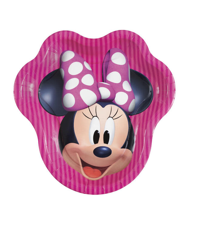 Unique Industries Minnie Mouse Shaped Paper Dinner Plates, 8ct