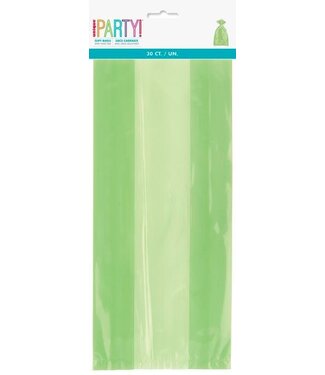 UNIQUE INDUSTRIES INC Lime Green Cello Bags 30ct