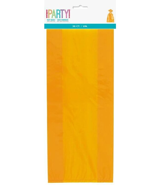 UNIQUE INDUSTRIES INC Orange Cello Bags 30ct