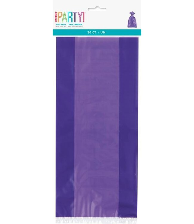 UNIQUE INDUSTRIES INC Purple Cello Bags 30ct