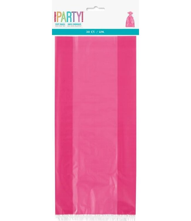 UNIQUE INDUSTRIES INC Hot Pink Cello Bags 30ct