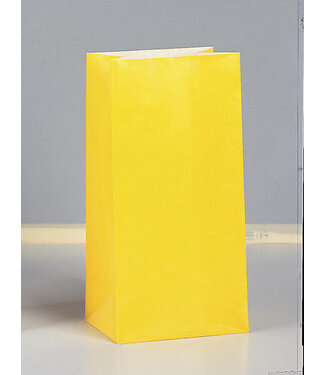 UNIQUE INDUSTRIES INC Sun Yellow Paper Party Bags-12ct