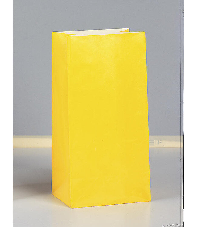 UNIQUE INDUSTRIES INC Sun Yellow Paper Party Bags-12ct