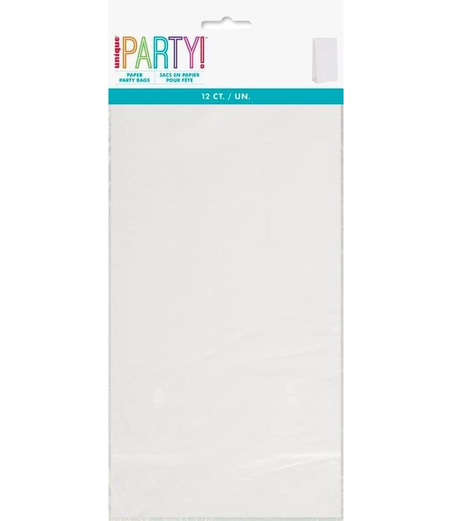 UNIQUE INDUSTRIES INC White Paper Party Bags-12ct